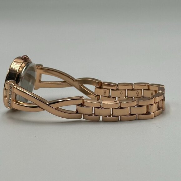 3/$30 Fashion Watch Women Rose Gold Tone Rhinestone Matching Bracelet Set - Picture 8 of 16